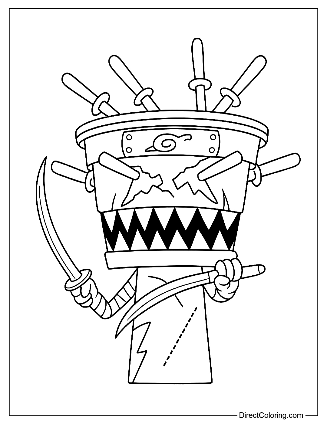 Sprunki Cappuccino Assassino Coloring Page